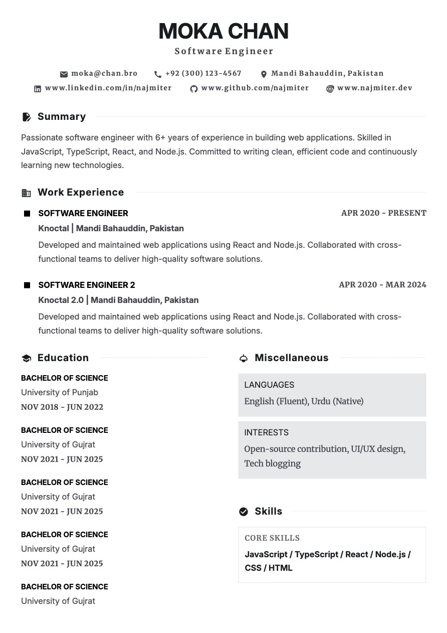 Elegant resume template